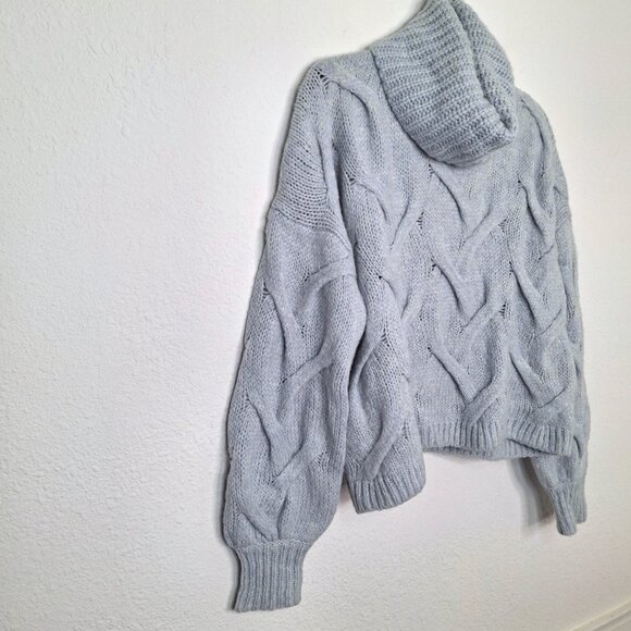 Madewell Cable Turtleneck Sweater Sz S Crop Chunky Preppy Boho Somervell - Picture 5 of 11